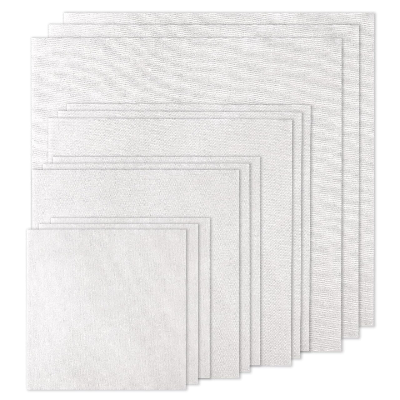 12 PCS White Embroidery Fabric, Pre-Cut Natural Cotton Embroidery Cloth Fabric, 4 Sizes Embroidery Cloth Squares for Embroidery Garment Craft (5.9 to 11.8inch)